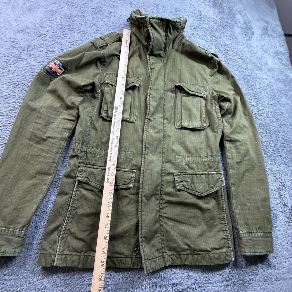Superdry Japan Rookie Military Field Jacket Mens S Army Green Ripstop Cotton - Picture 7 of 9